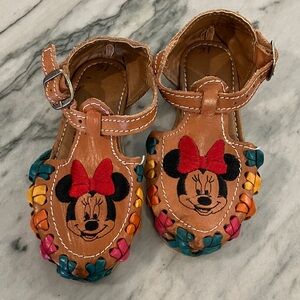 Handcrafted Minnie Mouse leather rainbow Sandals